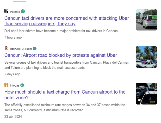 UBER VS TAXIS CANCUN